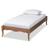 Baxton Studio Marieke Vintage French Inspired Ash Walnut Finished Wood Twin Size Platform Bed Frame 180-11180-Zoro